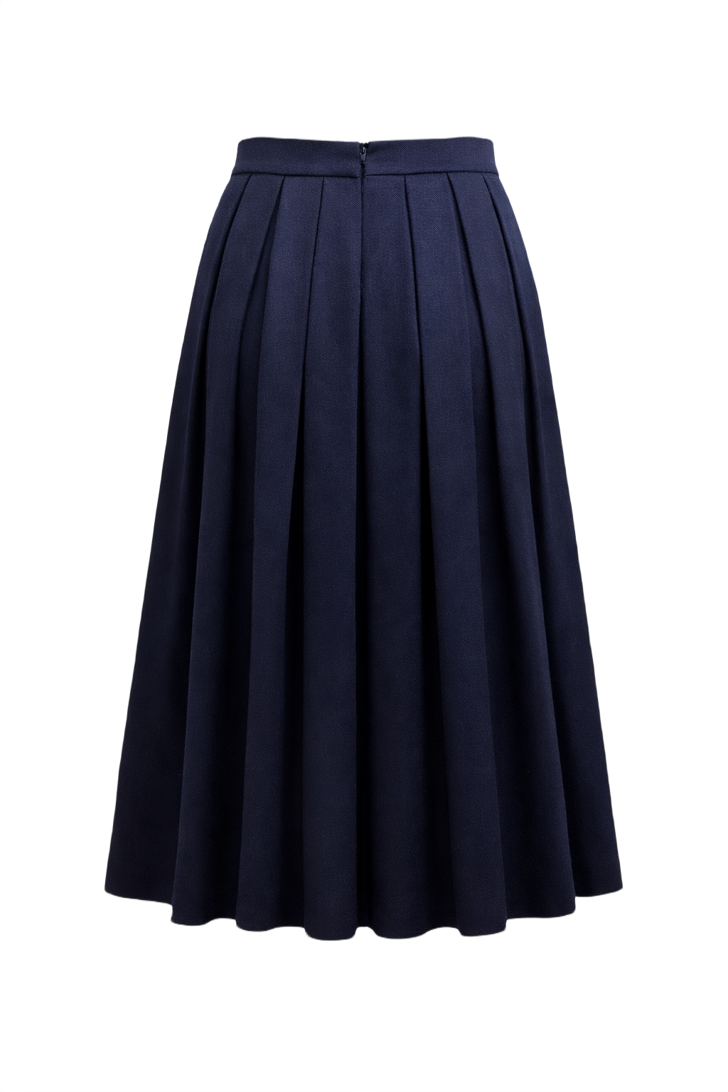 1950s Navy Blue Wool Skirt - Back View