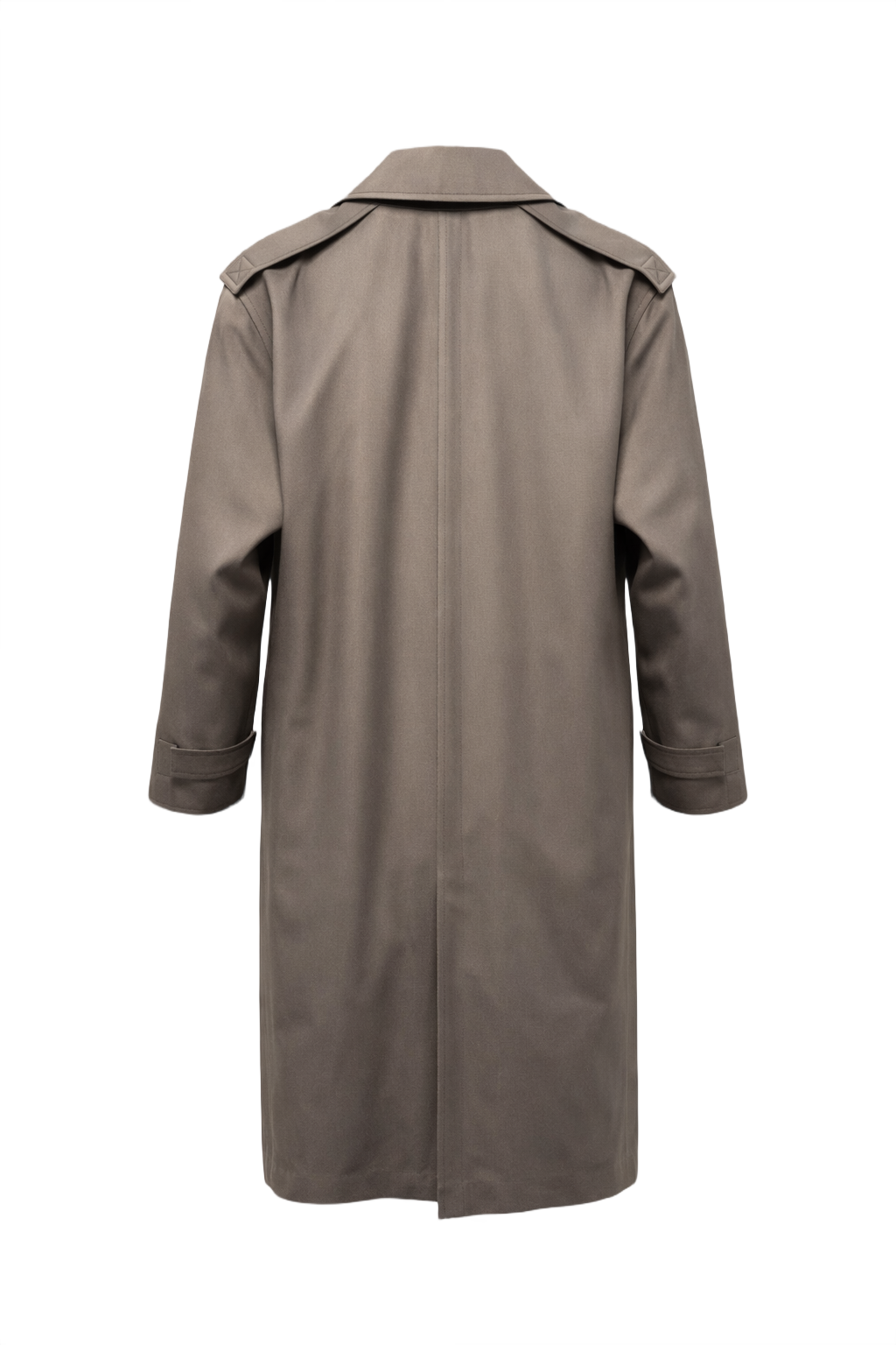 1980s Taupe Cotton Blend Coat - Back View