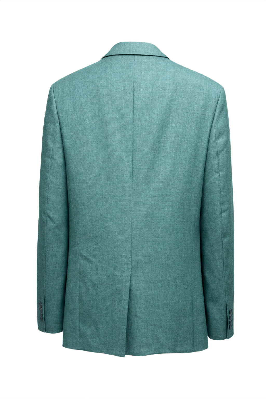 1980s Teal Green Wool Blend Blazer - Back View