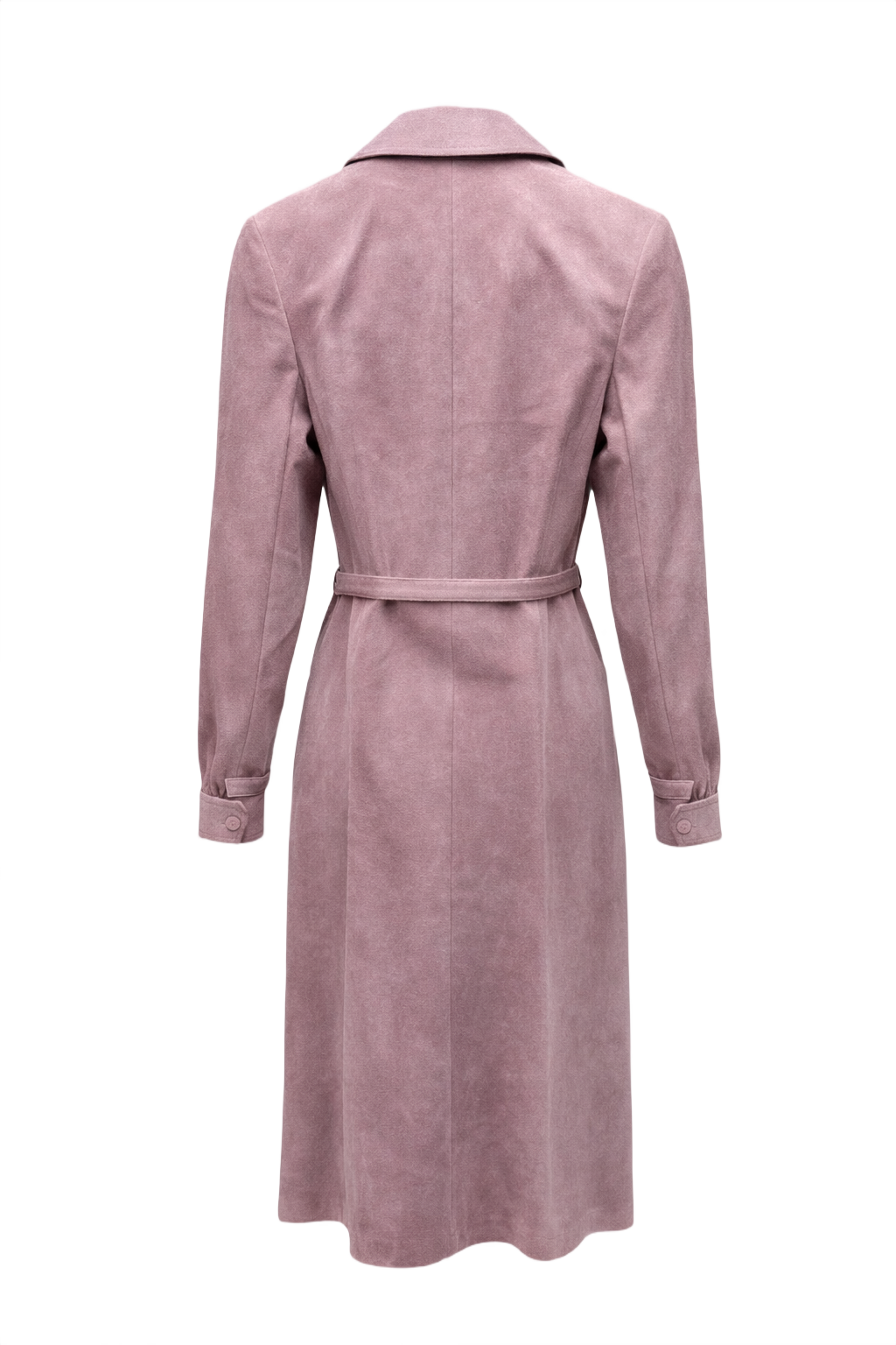 1970s Mauve Microsuede Dress - Back View