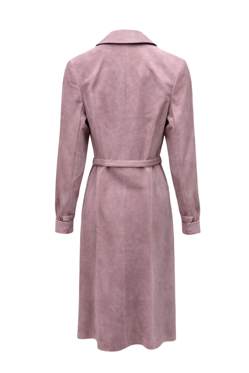 1970s Mauve Microsuede Dress - Back View