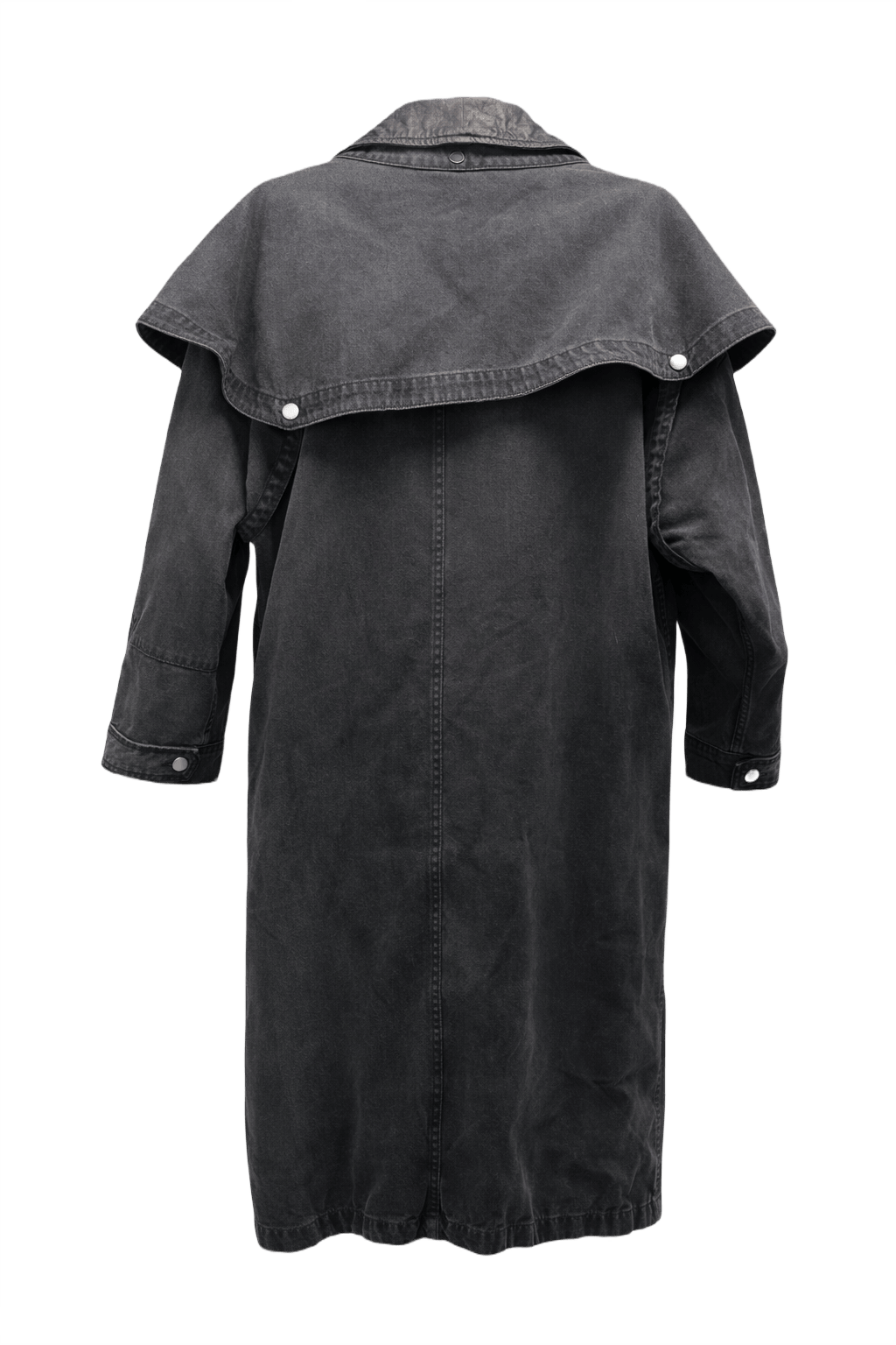 1980s Charcoal Gray Cotton Jacket - Back View