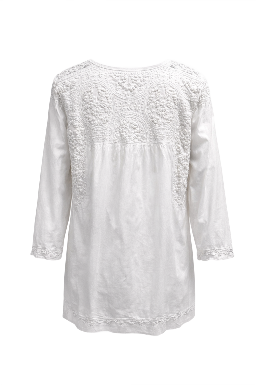 1970s White Cotton Blouse - Back View