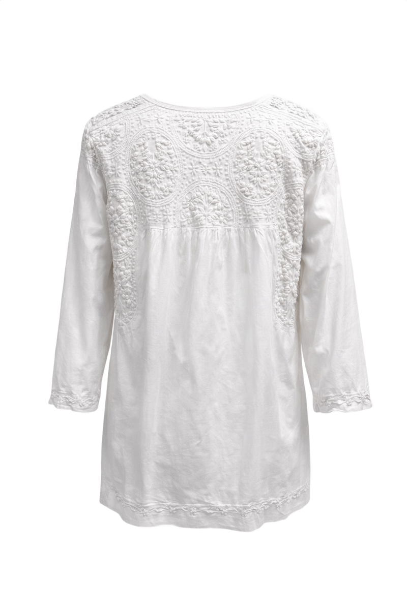 1970s White Cotton Blouse - Back View