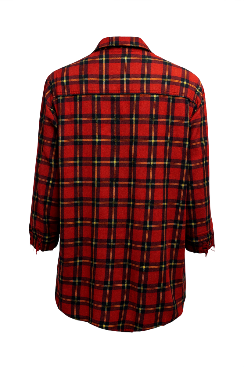 1990s Red Flannel Shirt - Back View