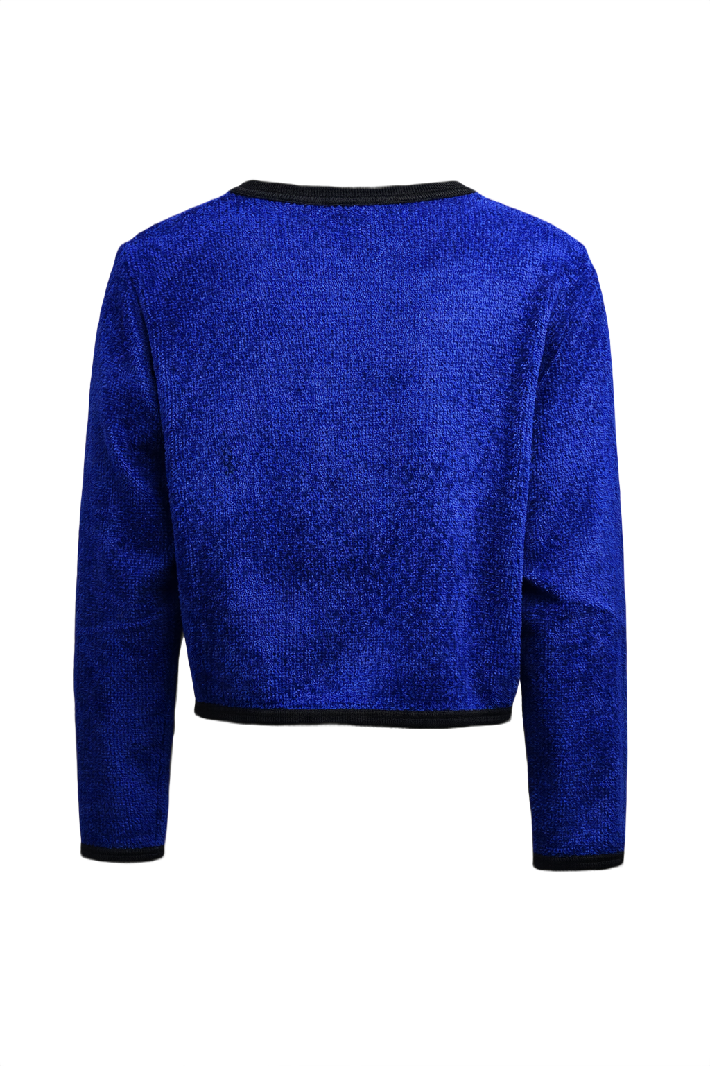 1980s Electric Blue Wool Cardigan - Back View