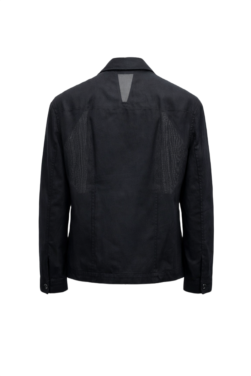 1980s Black Synthetic Blend Jacket - Back View