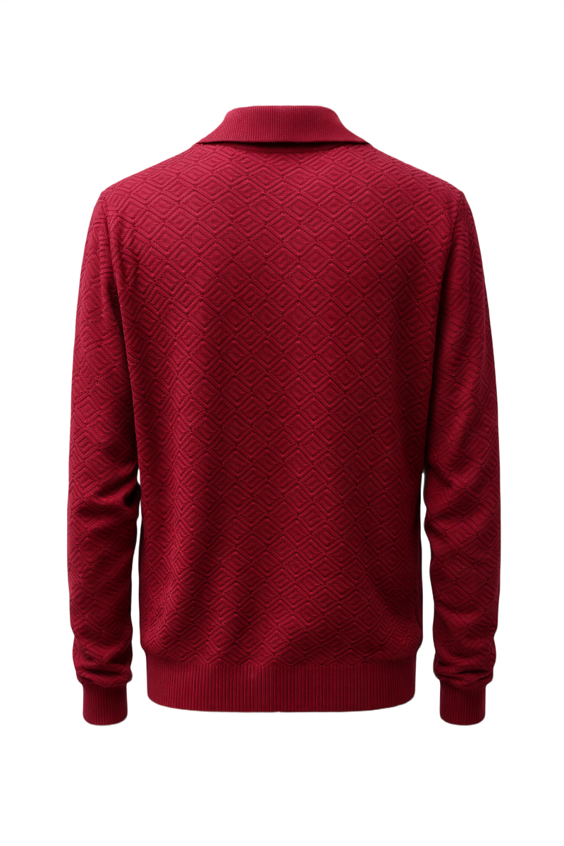 1970s Burgundy Knit Sweater - Back View