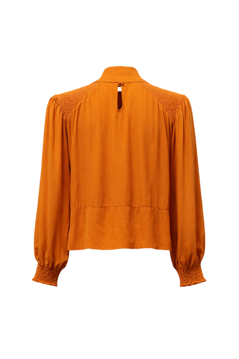1930s Orange Silk Blouse - Back View