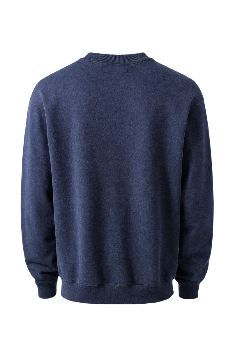 1990s Navy Blue Cotton Blend Sweater - Back View