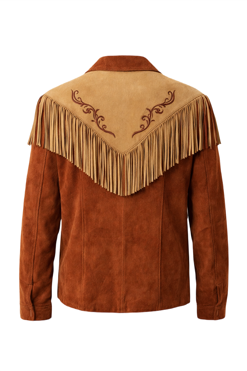 1970s Brown Suede Jacket - Back View