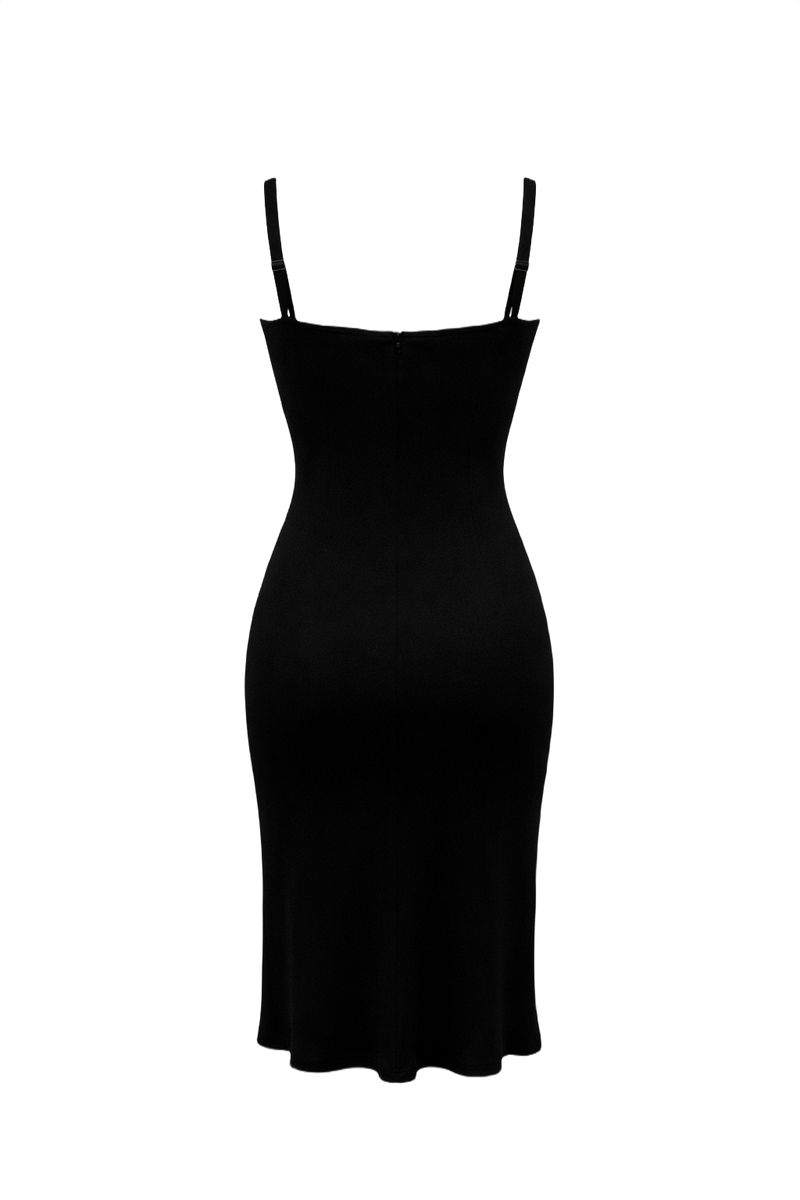 1990s Black Unknown Dress - Back View