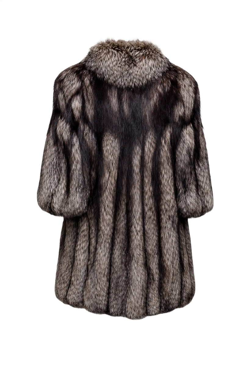 1980s Brown Fur Coat - Back View