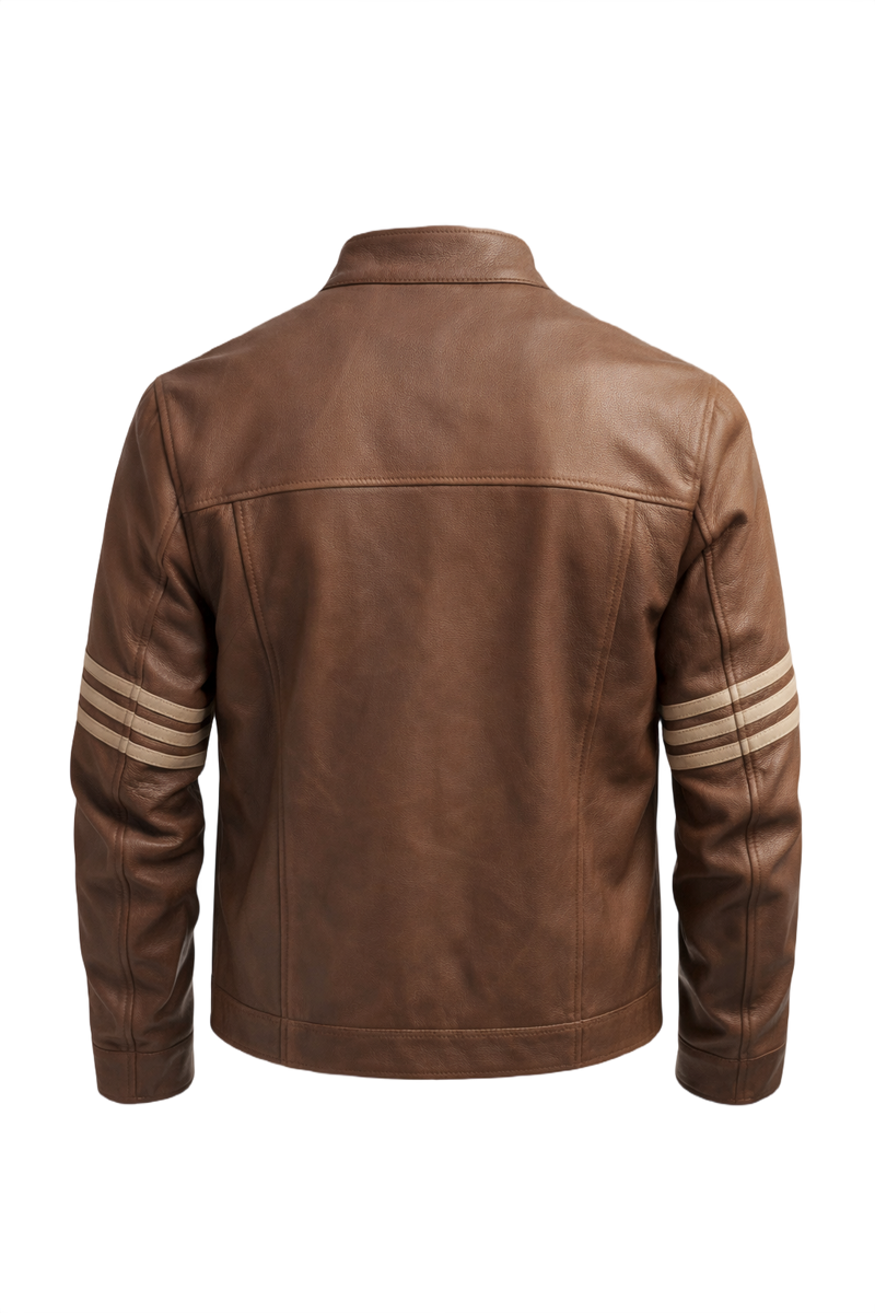 1990s Brown Leather Jacket - Back View
