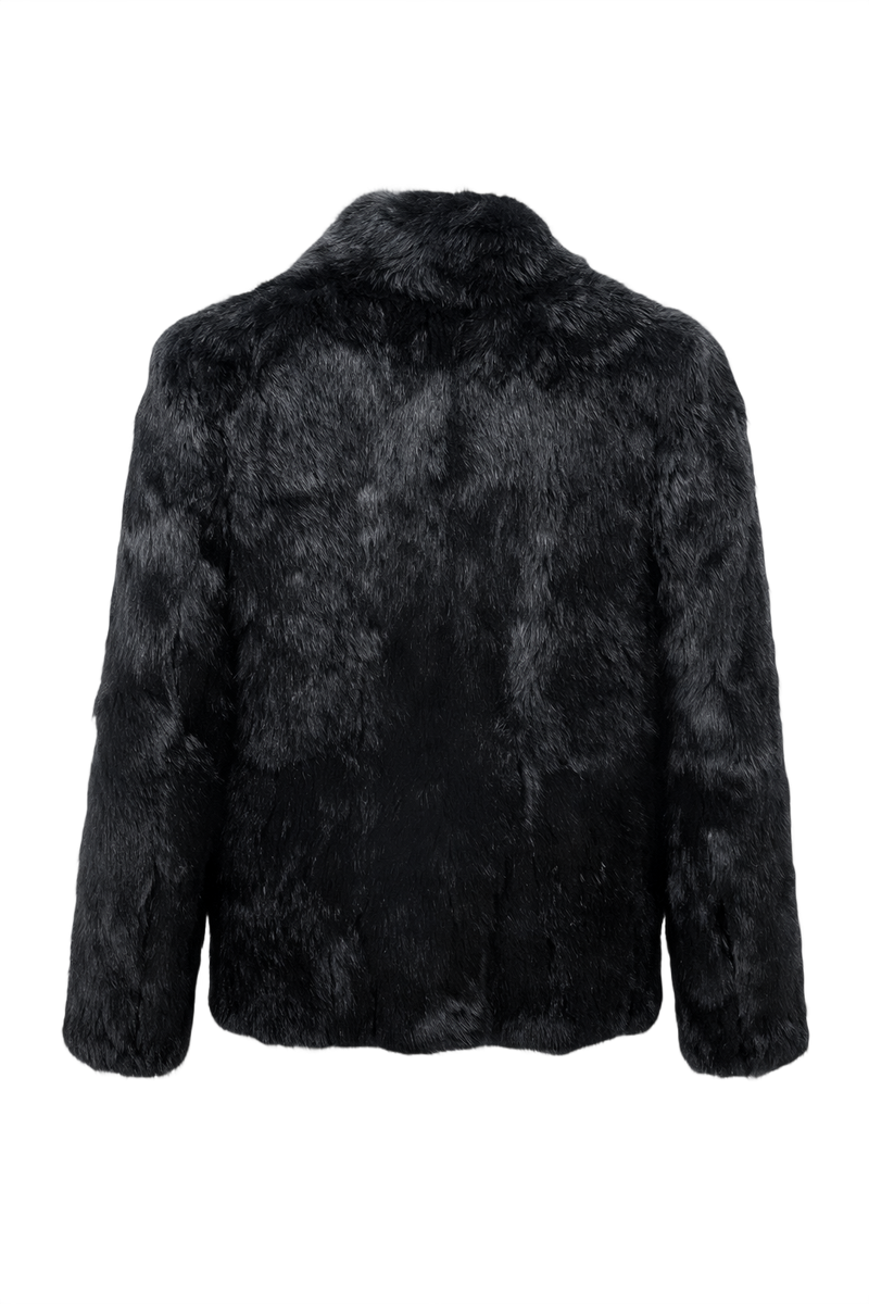 1980s Black Fur Coat - Back View