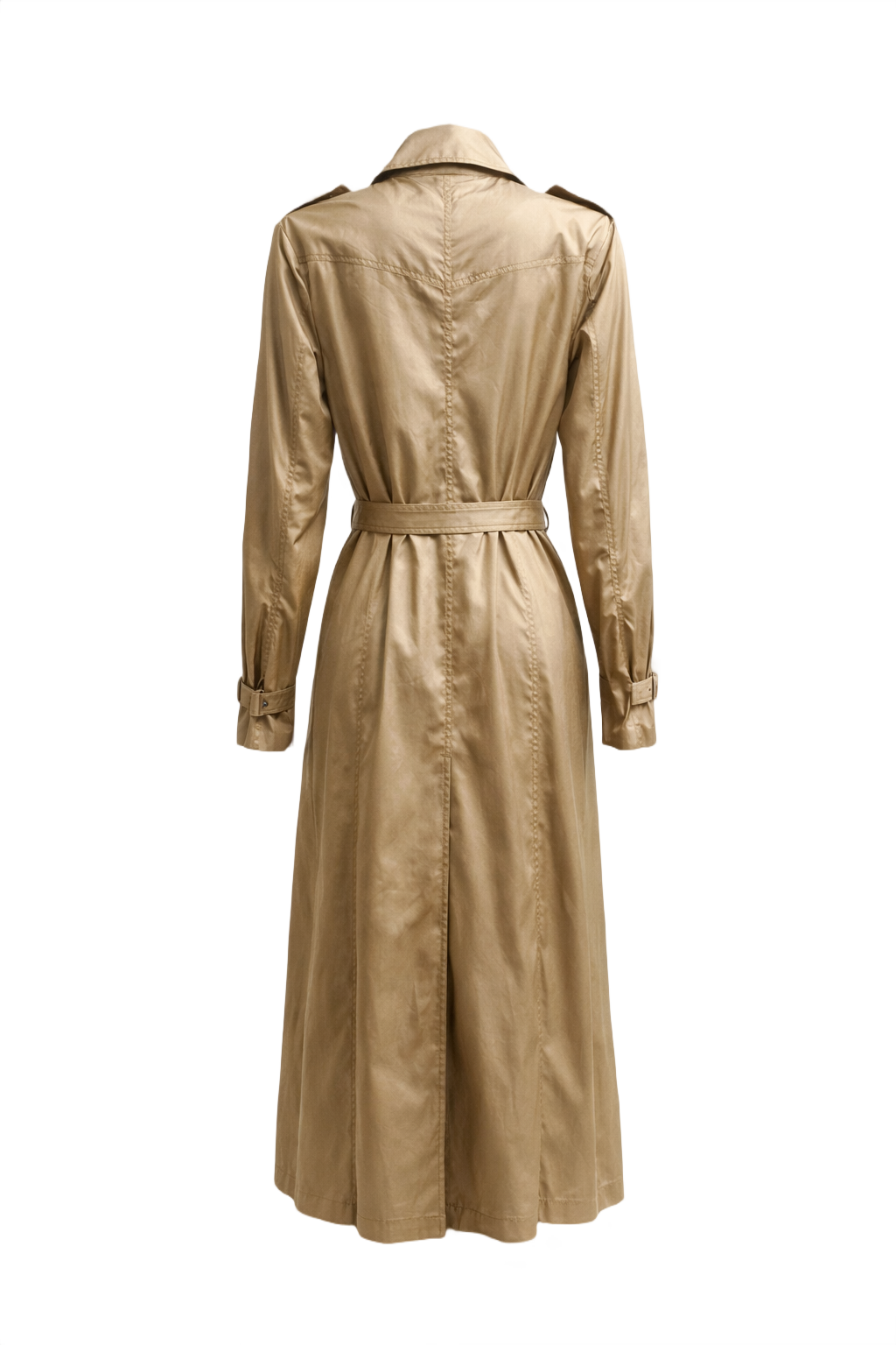 1980s Beige Cotton Trench Coat - Back View