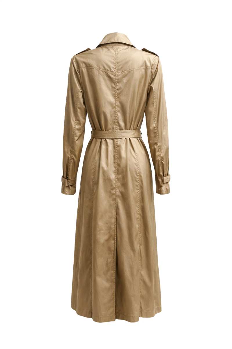 1980s Beige Cotton Trench Coat - Back View