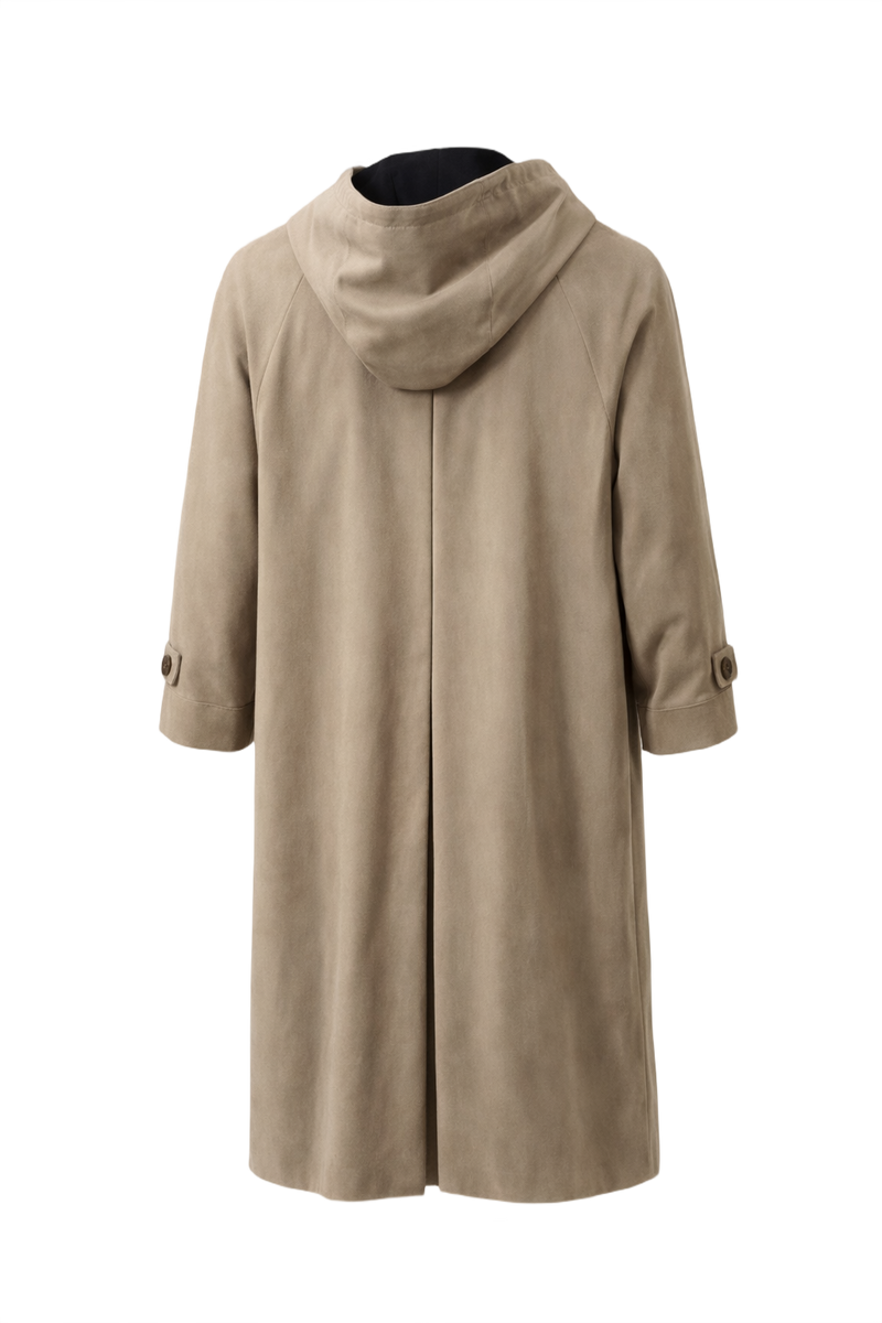 1990s Khaki Cotton Coat - Back View