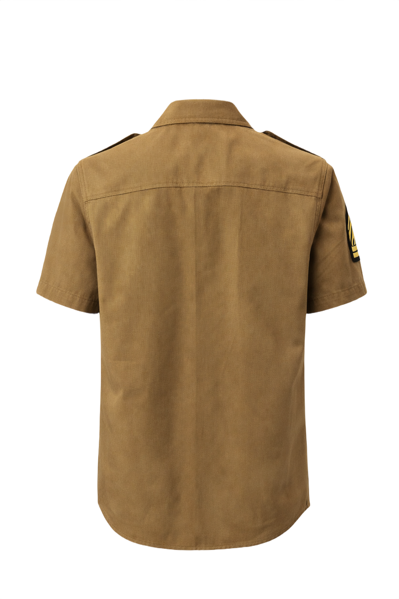 1940s Khaki Cotton Shirt - Back View