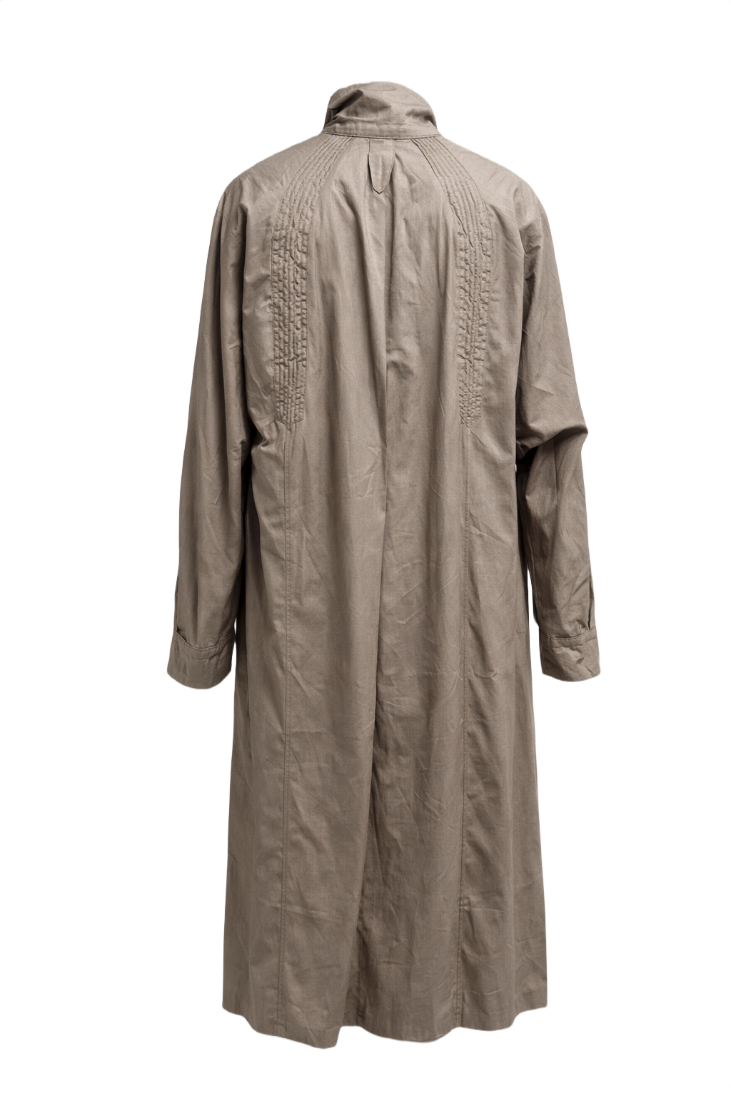 1980s Taupe Synthetic Coat - Back View