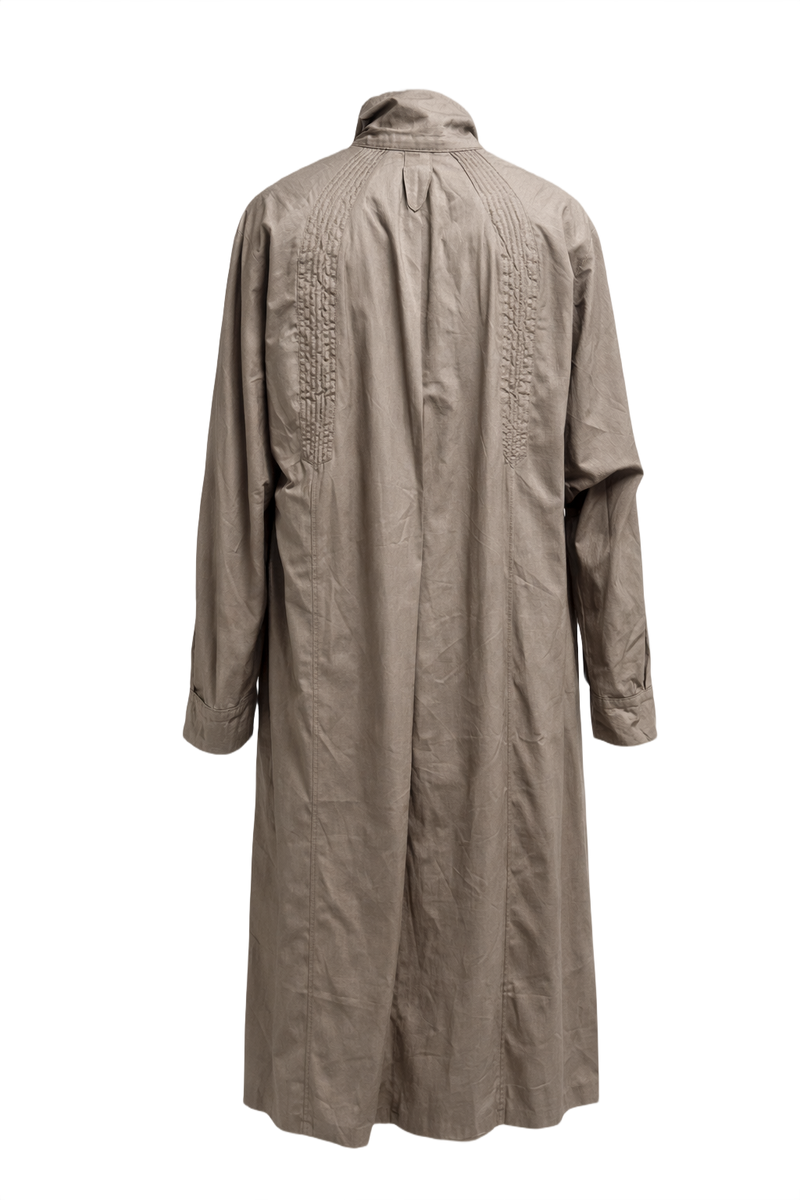 1980s Taupe Synthetic Coat - Back View