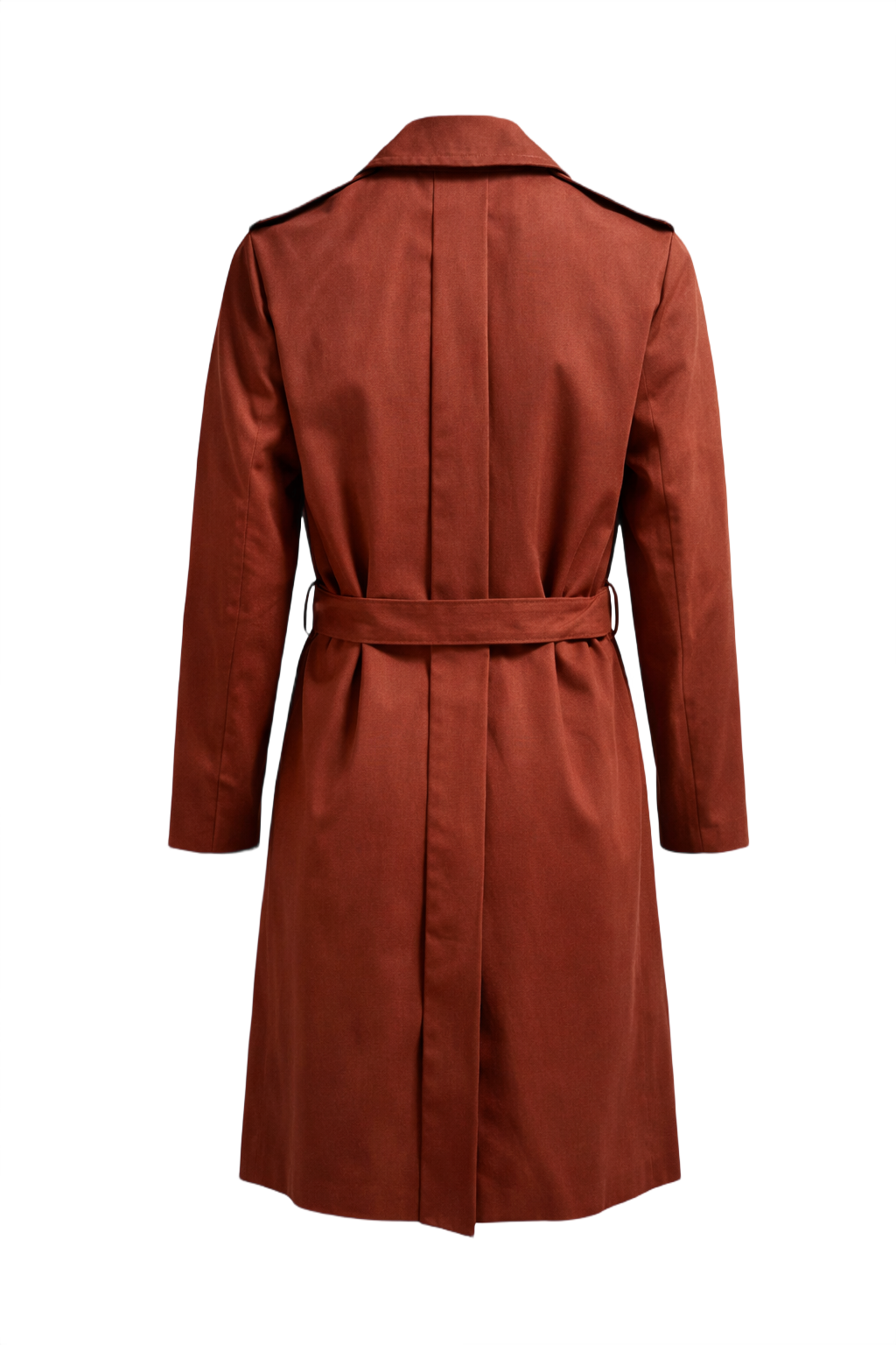 1980s Reddish-Brown Cotton Trench Coat - Back View