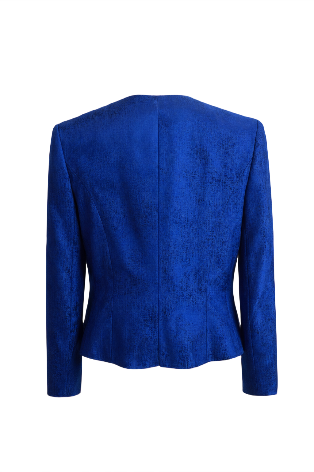 1970s Vivid Blue Silk Jacket - Back View