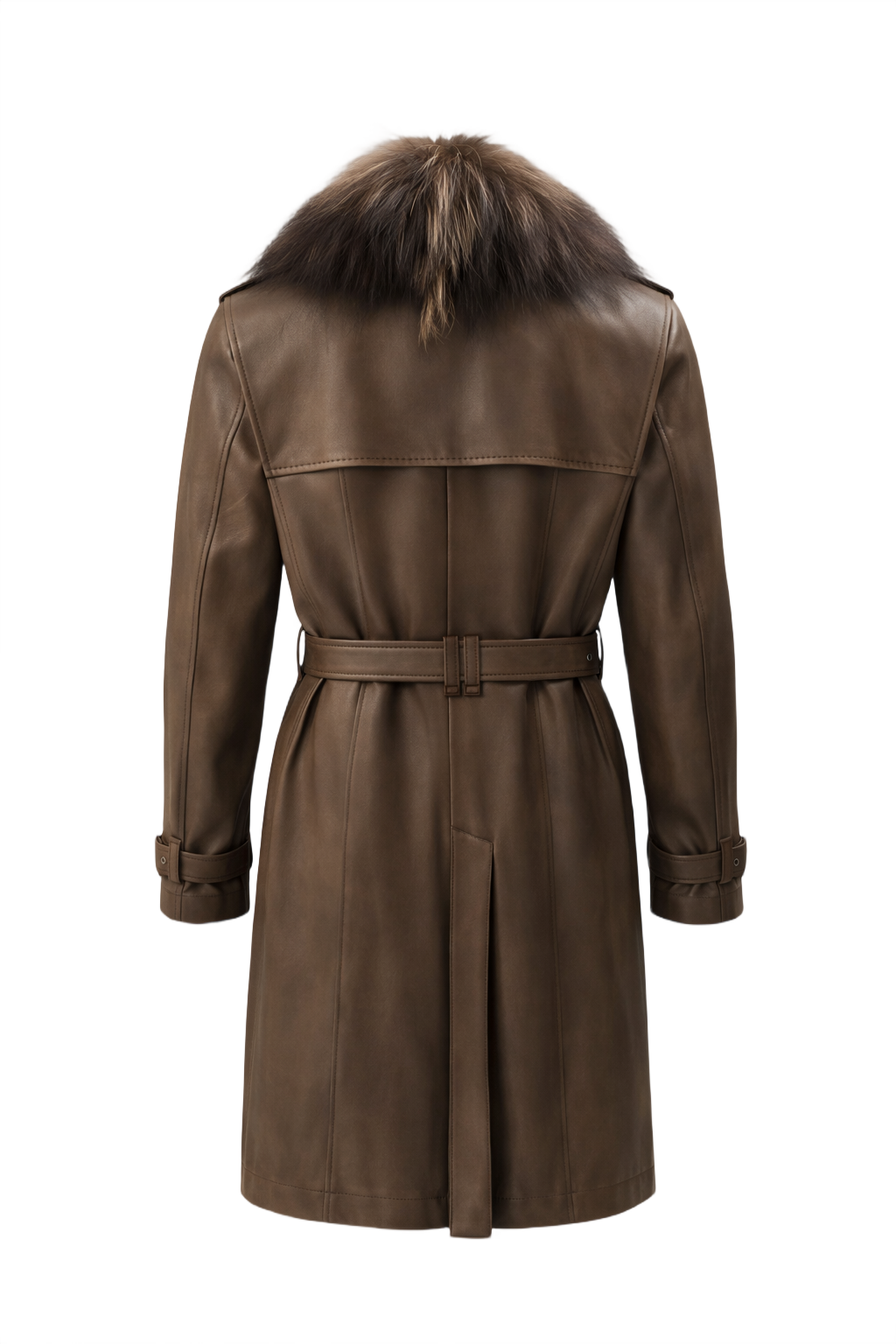 1990s Brown Wool Coat - Back View