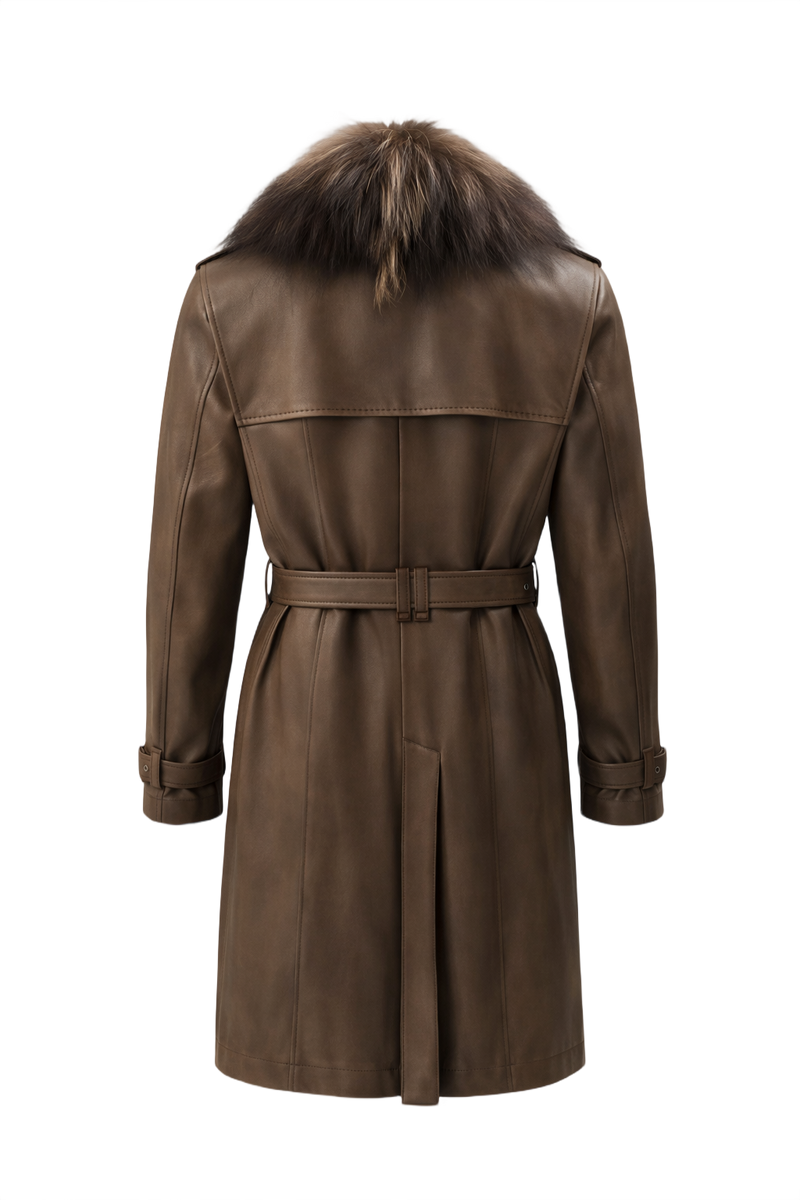 1990s Brown Wool Coat - Back View