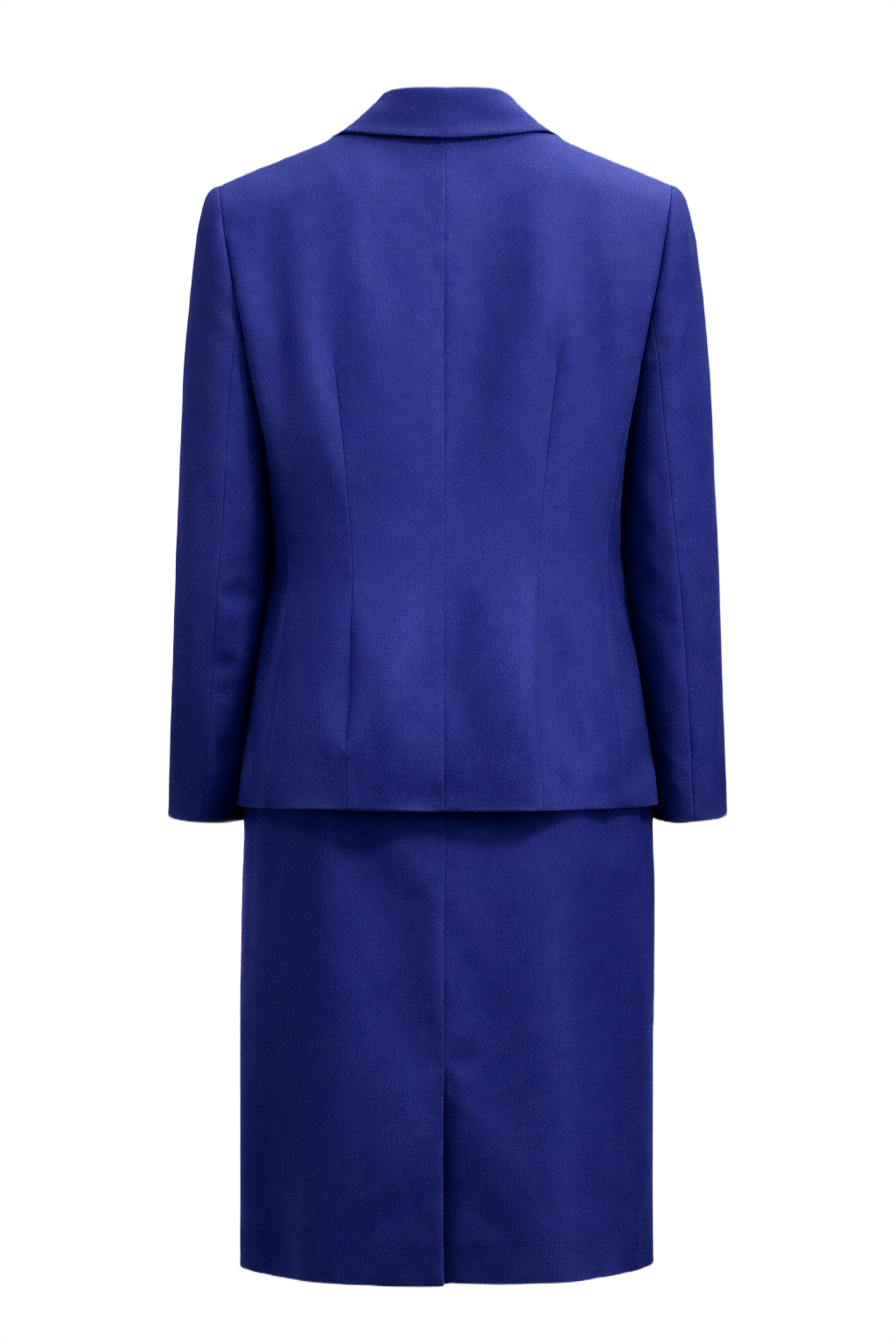 1990s Electric Blue Silk Ensemble - Back View