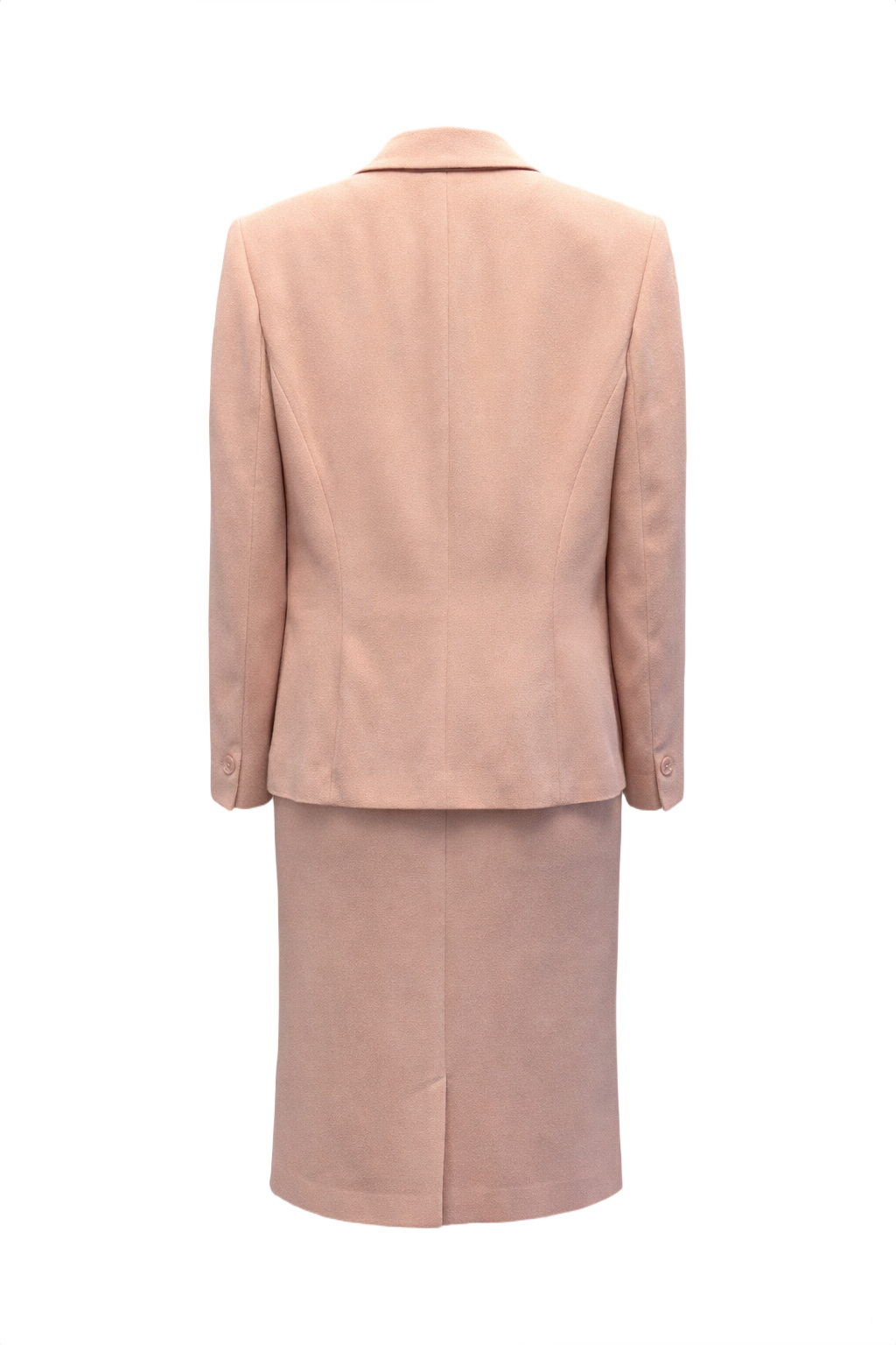 1990s Soft Pink Silk Skirt Suit - Back View