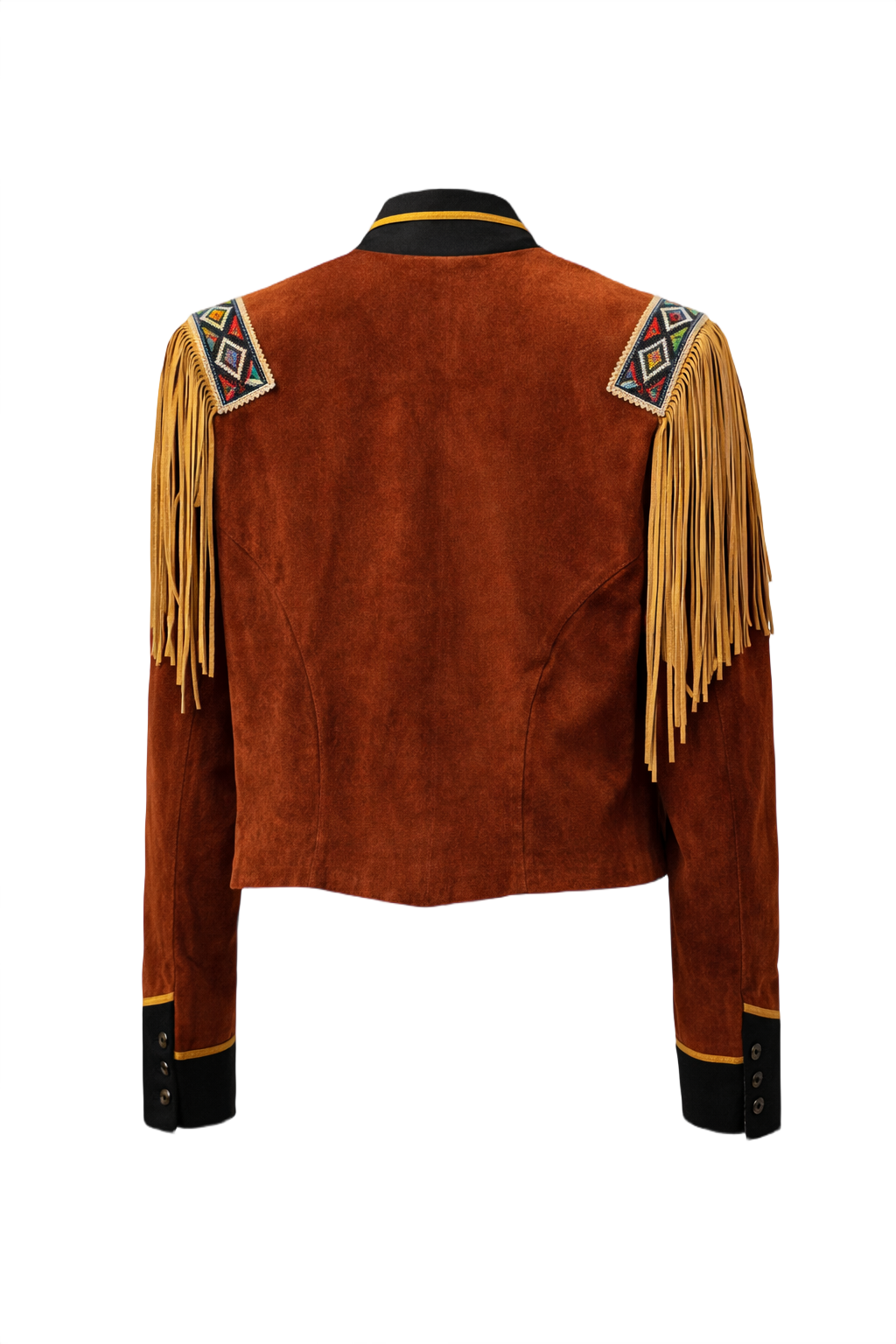1970s Rust Brown Suede Jacket - Back View