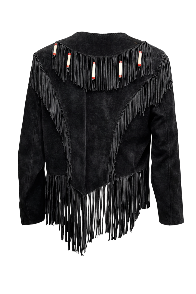 1970s Black Suede Jacket - Back View