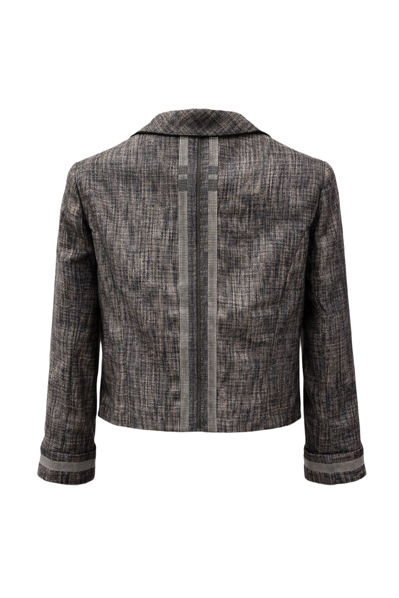 1990s Beige Linen Jacket - Back View