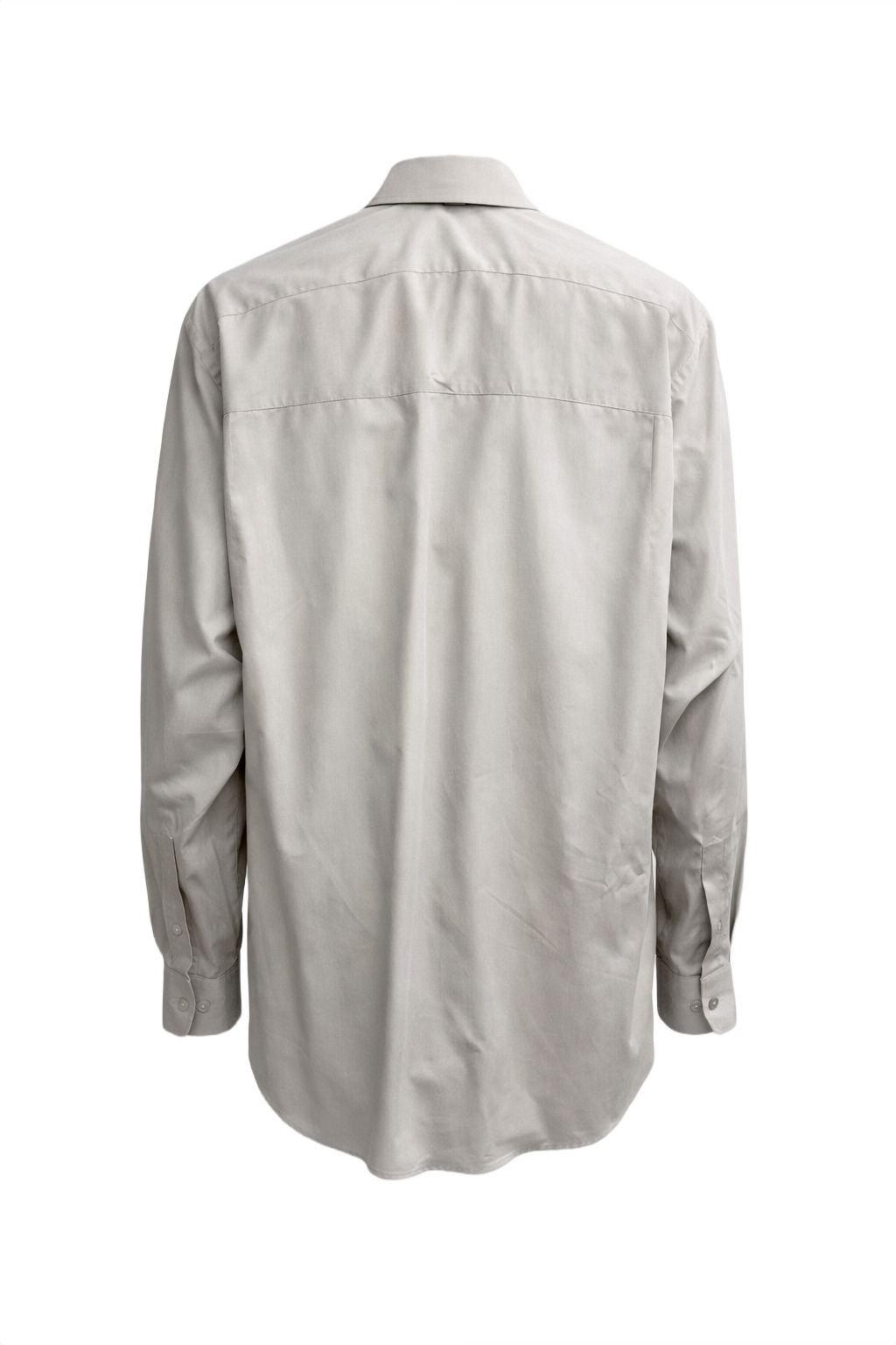 1990s Light Gray Cotton Shirt - Back View