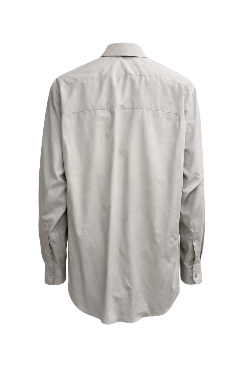 1990s Light Gray Cotton Shirt - Back View
