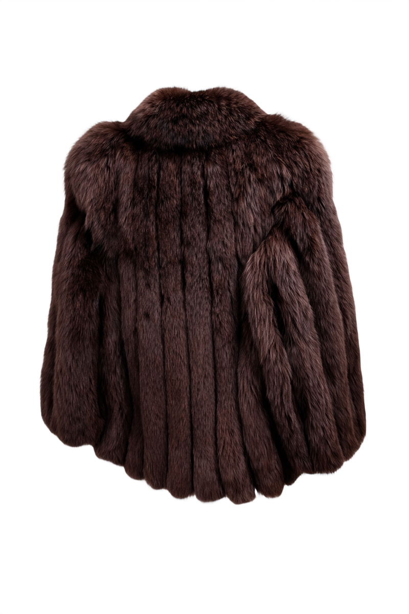 1980s Brown Fur Coat - Back View