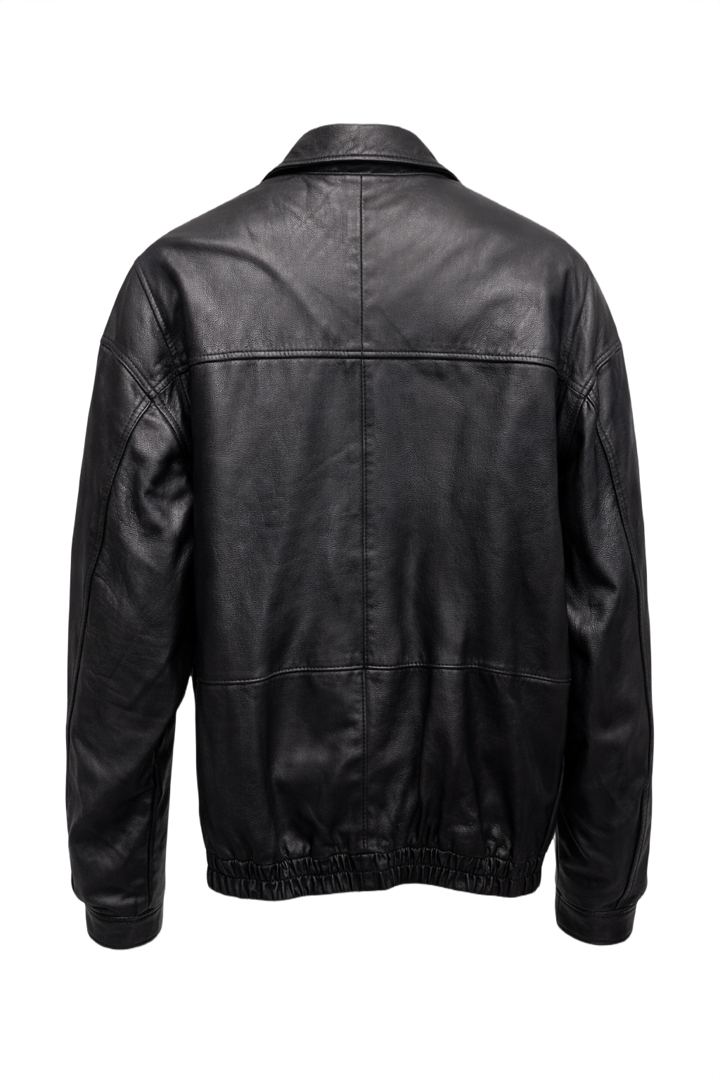 1990s Black Leather Jacket - Back View