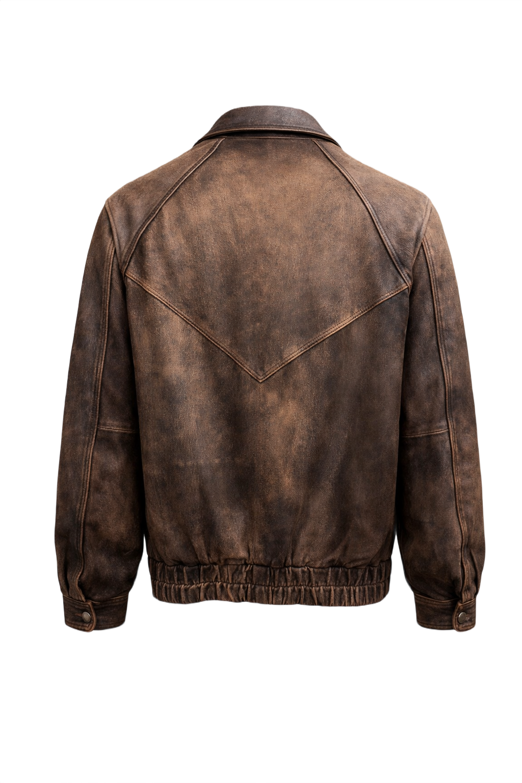 1990s Brown Leather Jacket - Back View