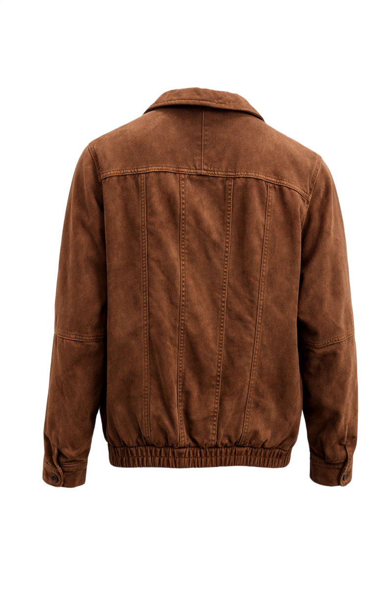 1990s Brown Suede Jacket - Back View