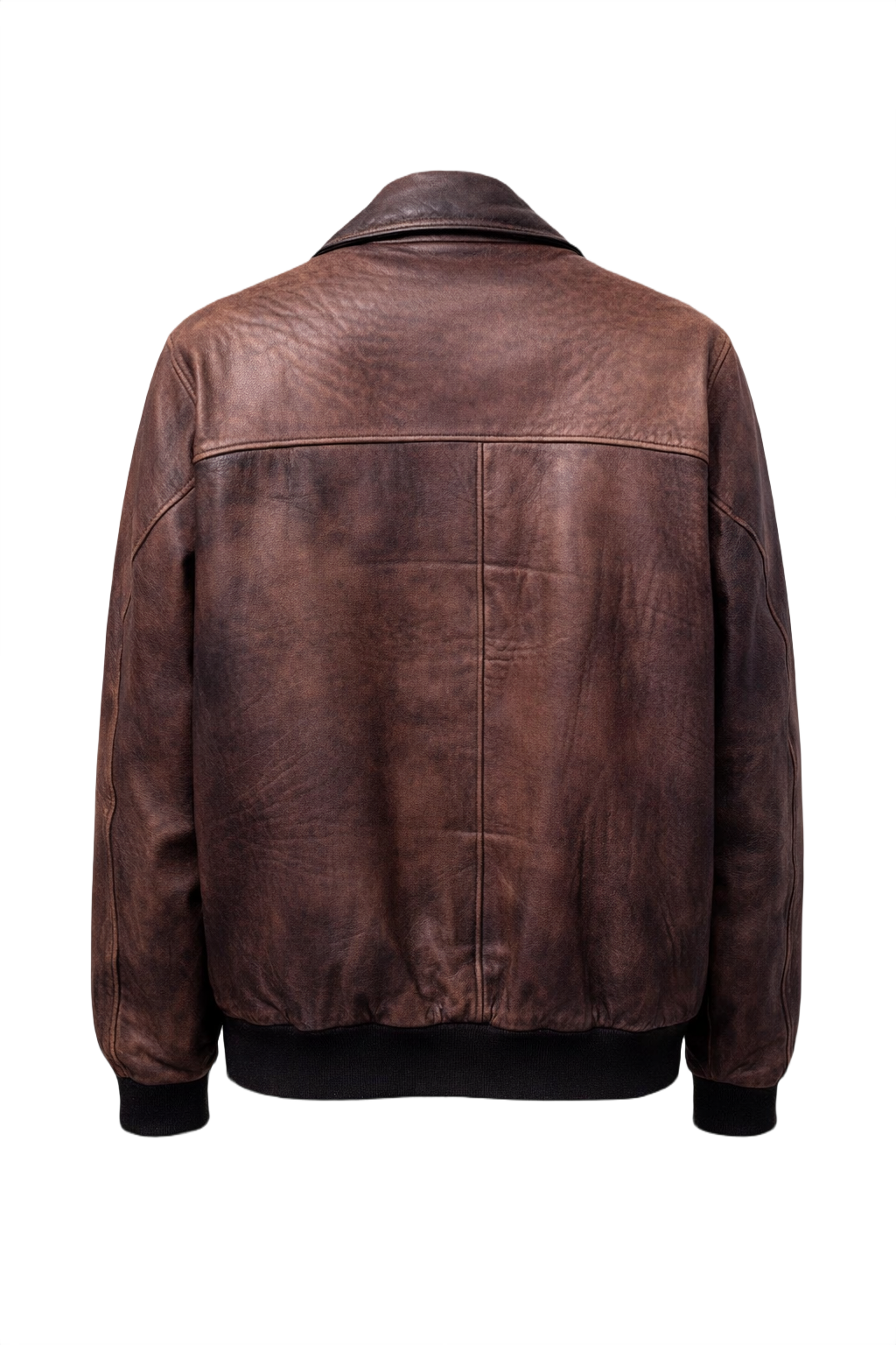 1990s Brown Leather Jacket - Back View