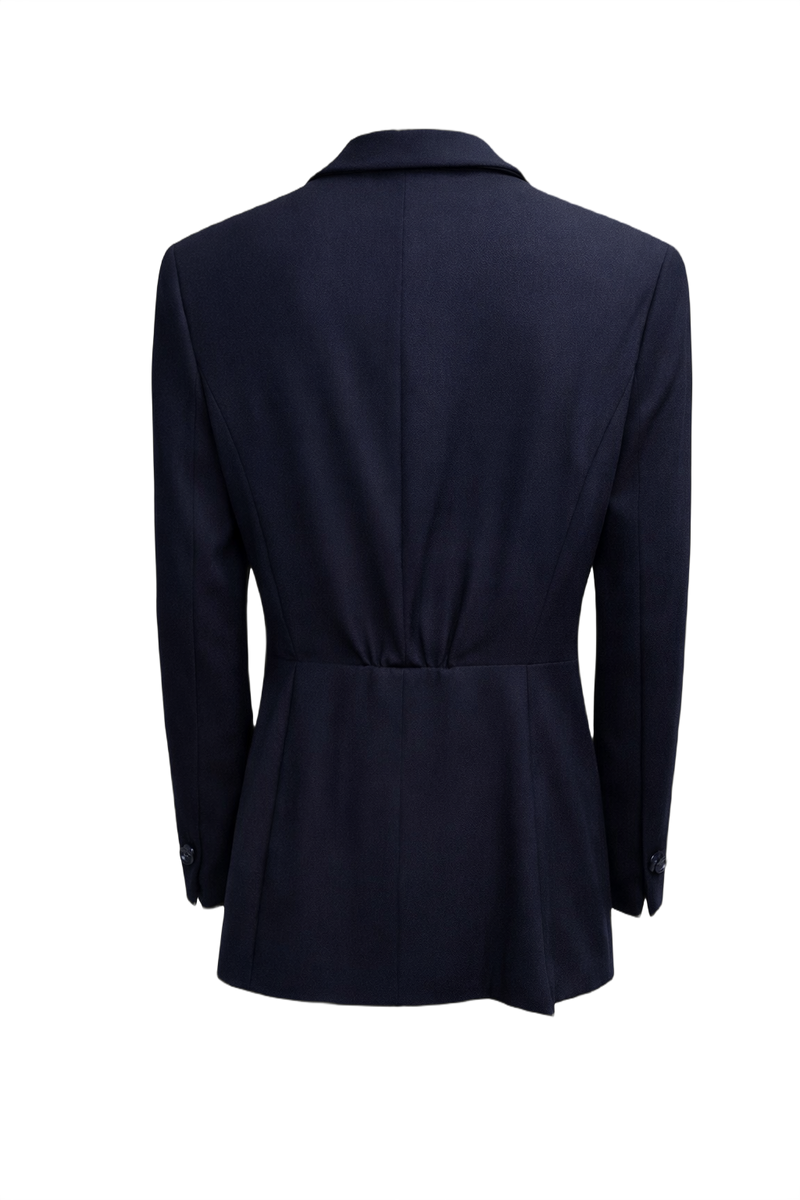 1980s Navy Wool Blazer - Back View