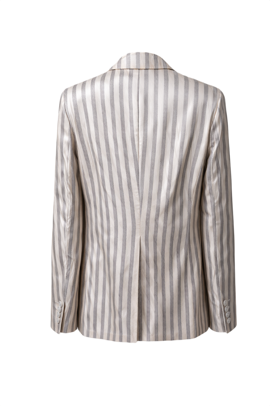 1990s Silver Silk Blazer - Back View
