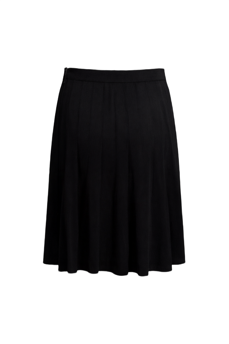 1990s Black Unknown Pleated Skirt - Back View