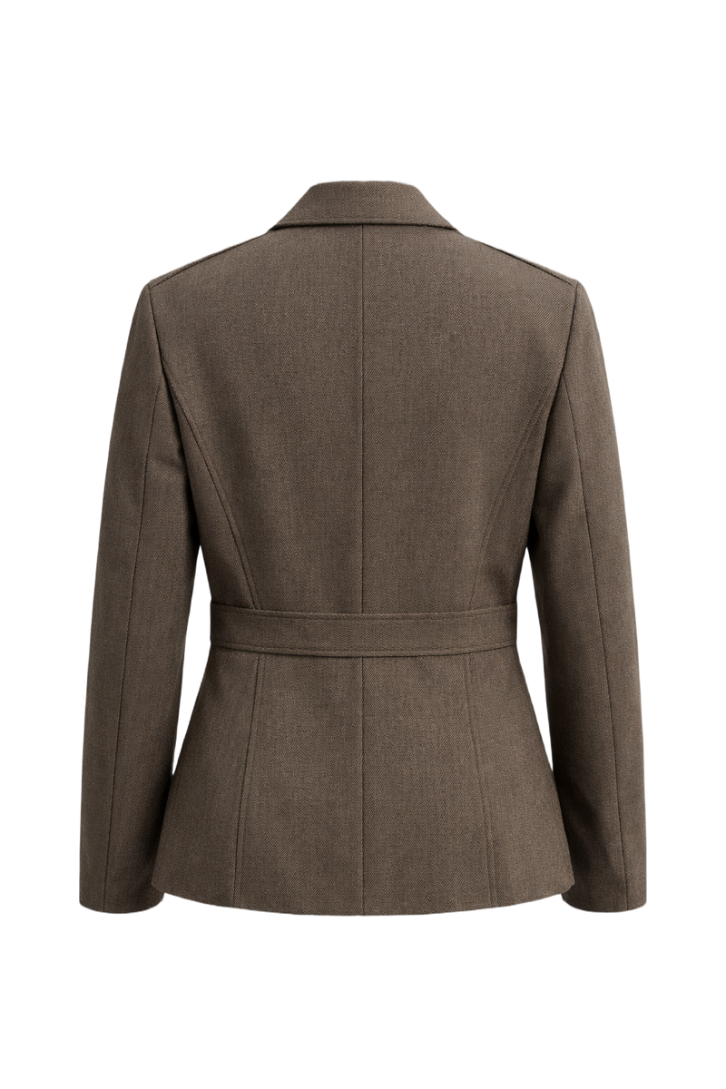1940s Brown Wool Jacket - Back View