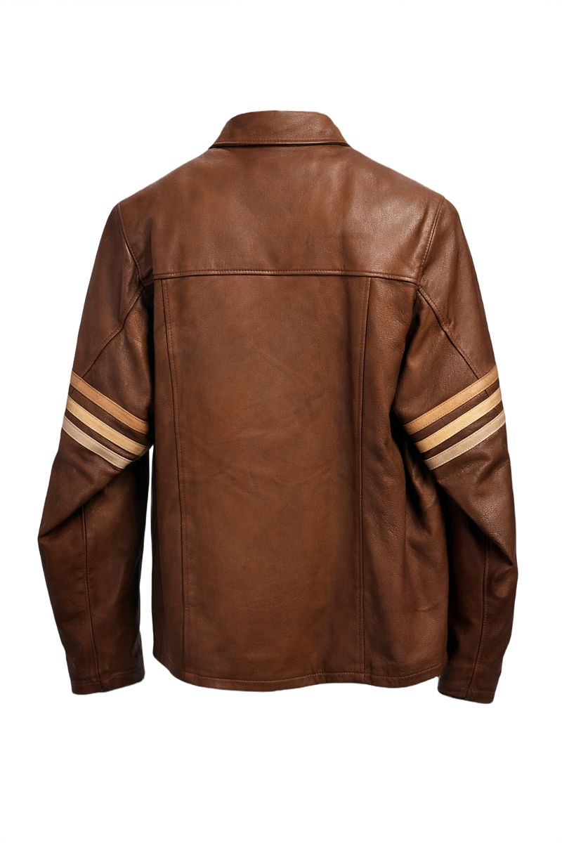 1990s Brown Leather Jacket - Back View