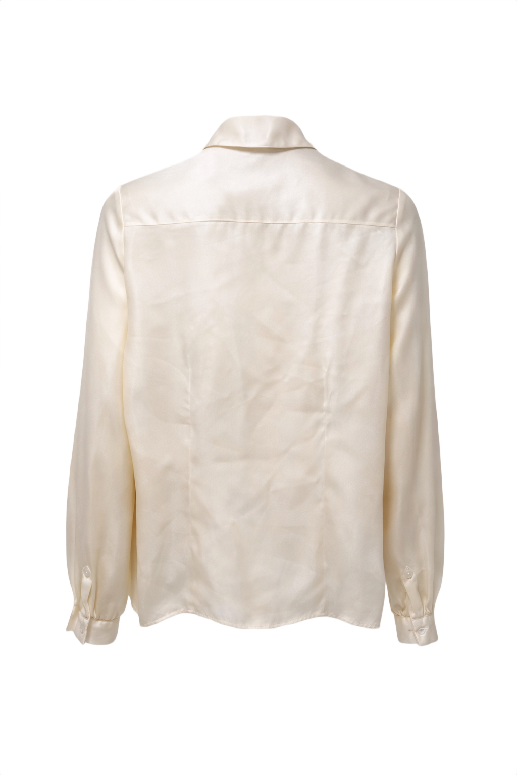 1970s Cream Silk Blouse - Back View