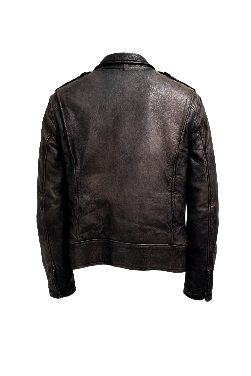 1990s Black Leather Jacket - Back View