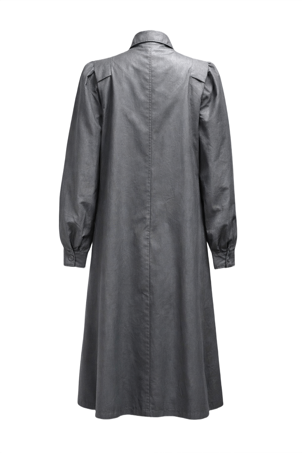 1980s Gray Synthetic Coat - Back View