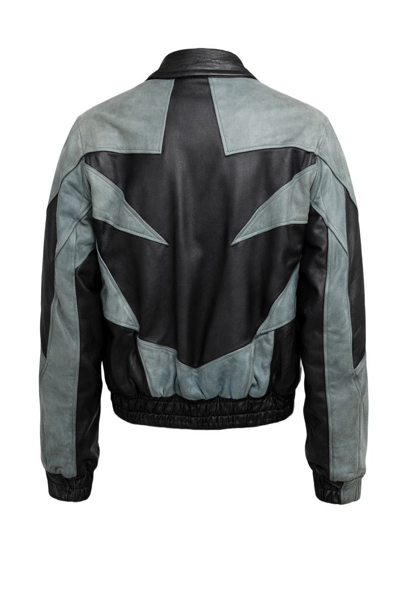 1990s Black Leather Jacket - Back View
